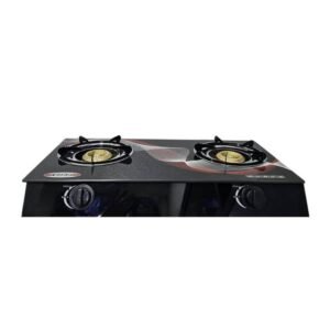 Boko Gas Stove – 2 Burner Black Cooker with Glass Top