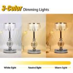 Golden crystal table lamp with 3 dimmable LED light modes for any need.
