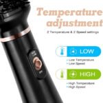 MAC hot air brush featuring two temperature adjustment settings for customized styling.