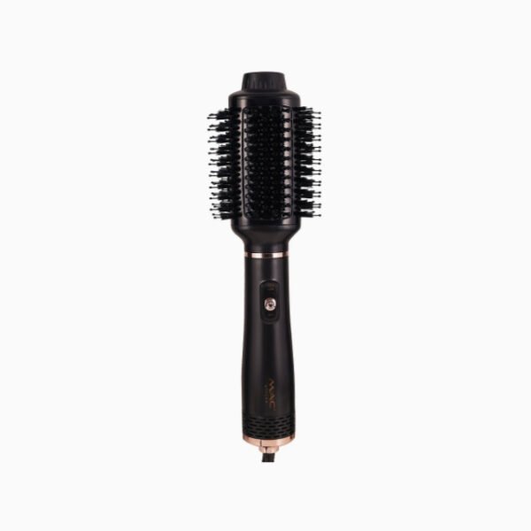 MAC hot air brush displayed upright to showcase full sleek design and style.