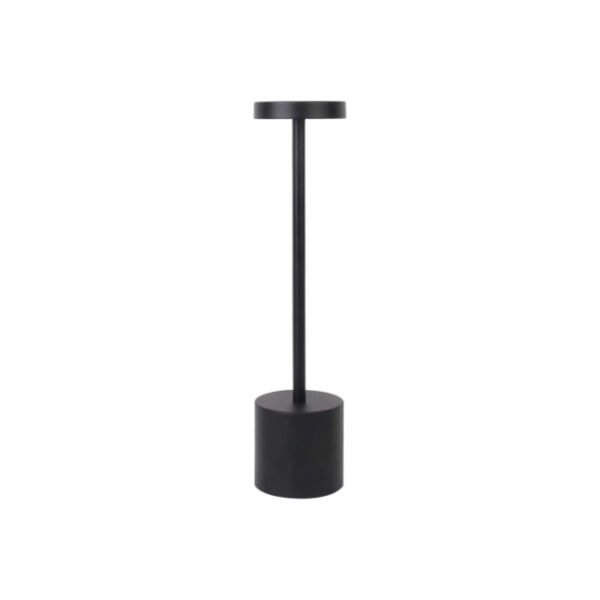 Modern table lamp in black with minimalist design and one-touch operation.