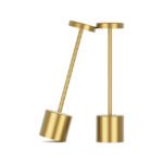 Gold modern table lamps in stylish arrangement designed for modern decor.