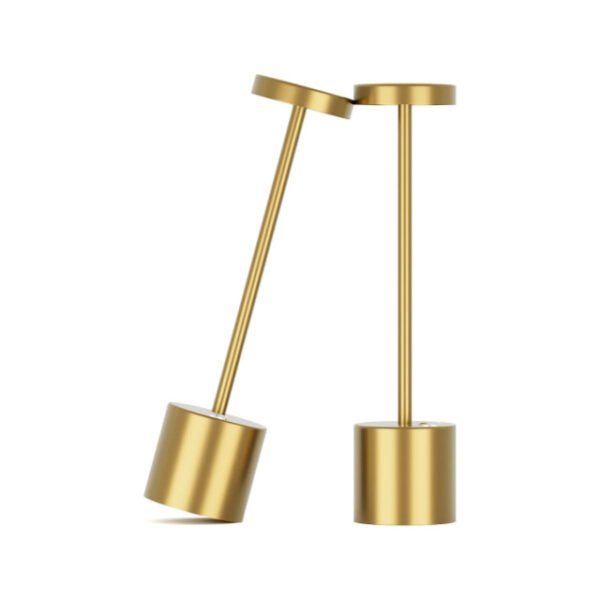 Gold modern table lamps in stylish arrangement designed for modern decor.