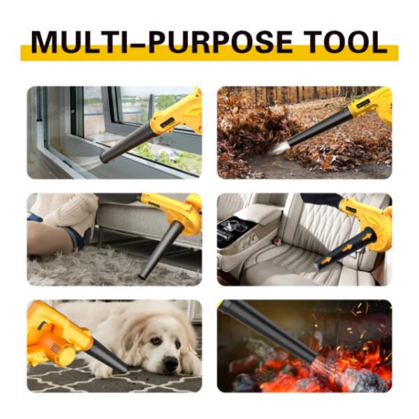 Multipurpose leaf blower for dust, leaves, mattresses, pet hair, and more.