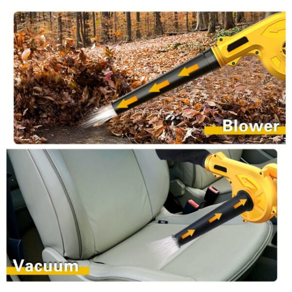 Multifunctional leaf blower and vacuum cleaner with attachable dust bag.