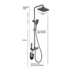 Thermostatic shower mixer with adjustable height from 80-120cm.