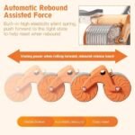 Automatic ab roller with smart rebound design for assisting back and forth core motions with ease.