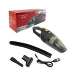 Car vacuum cleaner with various cleaning attachments for versatile use.