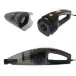 Portable vacuum cleaner with detachable HEPA filter for easy cleaning.
