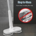 Cordless spin mop with automatic drying feature for hands-free cleaning.