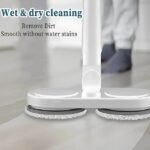 Cordless spin mop with wet and dry cleaning for spotless floors.