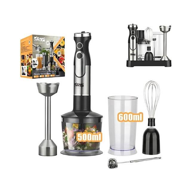 DSP hand blender set with large capacity containers and attachments.