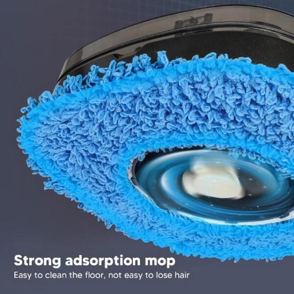 Floor cleaning robot with a strong absorption cloth for mopping dirt and debris.