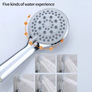 Handheld Shower Head with 5-Speed Sprayer and Stainless Hose