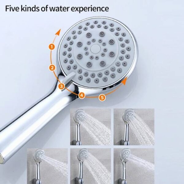 Handheld shower head with 5 spray modes