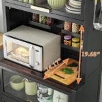 Modern kitchen cabinet with spacious countertop for microwaves and coffee machines.