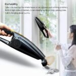 Portable vacuum cleaner demonstrating durable battery life for various cleaning tasks.