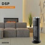 DSP tower fan heater with powerful 2000W PTC heating for any space.