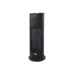DSP tower fan heater in black with 80-degree oscillation and 2 heat settings for cozy winters.