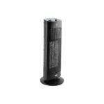 DSP tower fan heater in black with a modern design and compact build for any room.