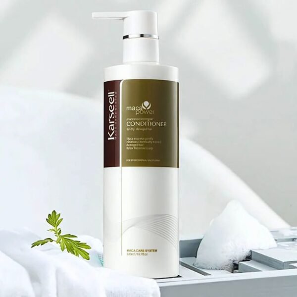 Karseell hair conditioner placed neatly in a bathroom for dry hair repair.