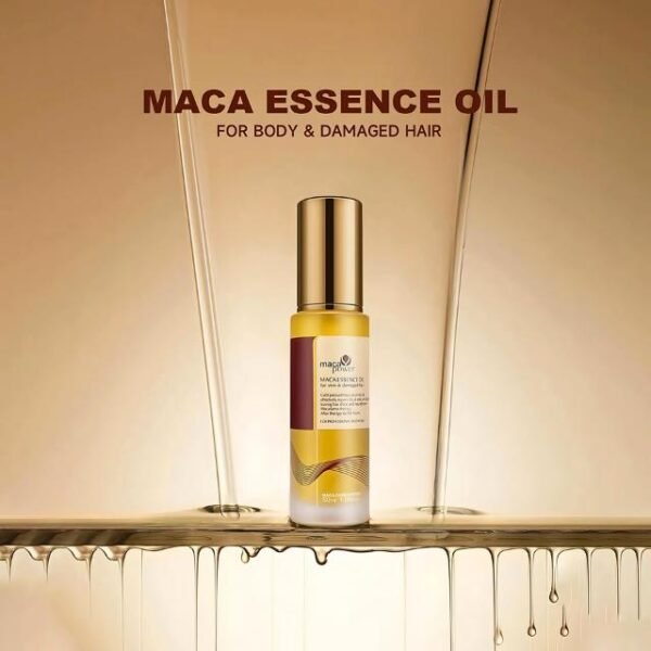 Smooth texture of Karseell Maca Essence oil, perfect for body and damaged hair.