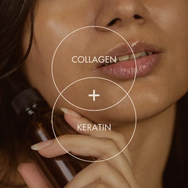 Keratine Queen ampoules with collagen, keratin, and argan oil blend.