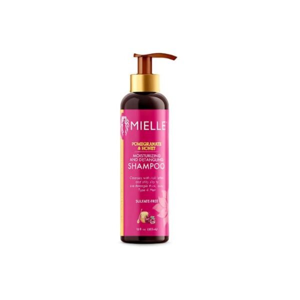 Mielle moisturizing shampoo with organic pomegranate and honey for taming thick hair.