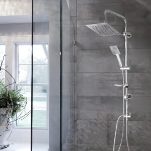 Modern Shower Set with 5 Spray Modes, 2 Washing Heads, 70cm