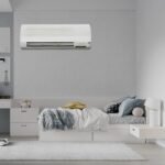 Renova wall-mounted heater adds style and warmth to a bedroom.