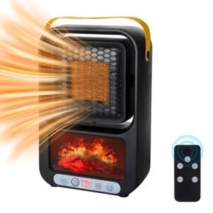 3D Flame Heater 600W with Heat Control, Remote and Timer