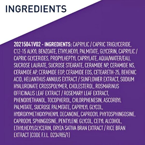 CeraVe skin renewing gel oil full ingredient list with ceramides.