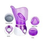 Hot mist facial steamer with aluminum pan and nasal mask for effective steam.
