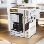 Lexical coffee maker packaged neatly with 800W power and 1200ml water tank.