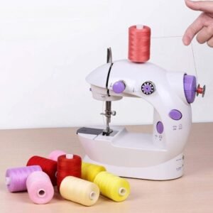 Portable Sewing Machine with Foot Pedal & Lamp for DIY Repairs