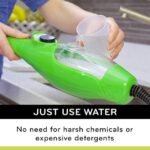 Woman filling the X5 steam cleaner tank with water.