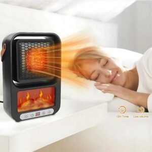 3D Flame Heater 600W with Heat Control, Remote and Timer