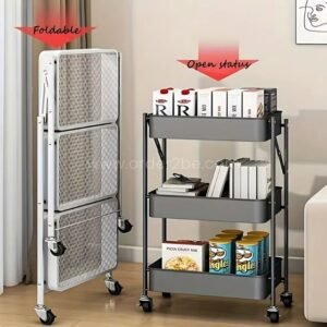 3-Tier Storage Cart | Space-Saving Organizer for Kitchen & Bath