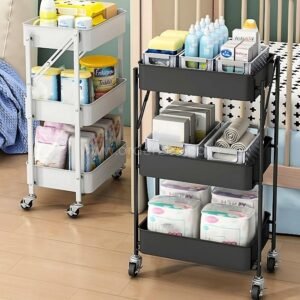 3-Tier Storage Cart | Space-Saving Organizer for Kitchen & Bath