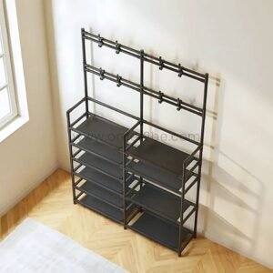 7-Tier Shoe Rack for 24 Pairs with Bonus Storage & Hangers