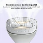 Close-up of stainless steel steam panel with drainage holes for steam dispersion.