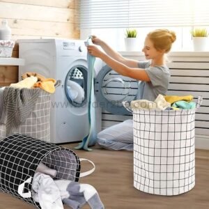 Foldable Laundry Bag – 40L Cloth Basket w/ Easy-Carry Handles