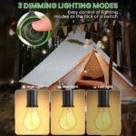 LED light bulb with three dimming modes, offering adjustable brightness for different outdoor scenarios.