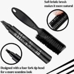 Close-up of waterproof beard filler pen’s four-tip design and soft brush.