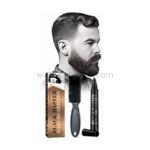 Waterproof beard filler pen, brush, and packaging for polished grooming.
