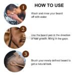 Three-step guide to using the waterproof beard filler pen.