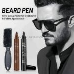 Black and brown waterproof beard filler pens with brush for perfect contouring.