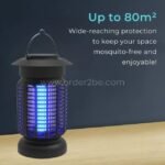 Electric bug zapper with UV light, grid protection, and 80m² coverage for mosquito-free comfort in homes and outdoor spaces.