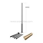 Disassembled 400 cm black segmented pole, designed for easy assembly and sturdy outdoor installation.