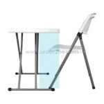 Folding coffee table paired with a matching folding chair, ideal for work or study setups.